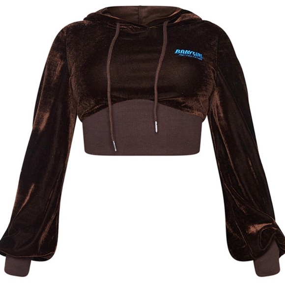 PLT Shape Brown Baby Girl Velour Hoodie with Matching Skirt Size 8 - Picture 3 of 8